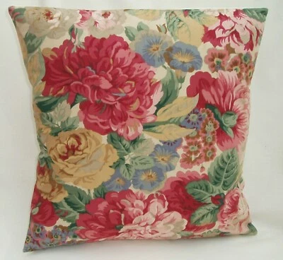 Beautiful Sanderson Designer Cushion Cover ROSE & PEONY Red Fabric Various Sizes - Image 1 of 2