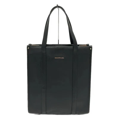 Auth Samantha Vega - Black Light Brown Synthetic Leather Tote Bag - Image 1 of 4