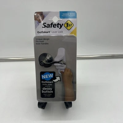 Safety 1st Brand OUTSMART Child Proof White Door Lever Lock W/decoy Button - Image 1 of 4