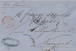 MTM359 1859 TRANSATLANTIC CIRCULAR FROM U.S. TO SARDINIA PRINTED MATTER RATE - Picture 1 of 1