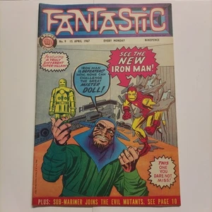 Fantastic #9 British UK Marvel Comic 1967 Iron Man  - Imagen 1 de 11