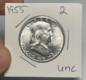 1955 Franklin Half Dollar Coin  - Picture 1 of 2