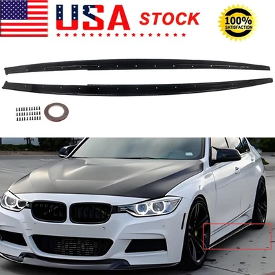 MP Style Gloss Black Side Skirts Extension Lip For BMW F30 F31 3Series 2012-2018 - Image 1 of 4