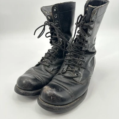 Zapato Bota Militar Herman Paracaidista De Colección Para Hombres Talla 9E Cuero Negro Combate Foto 1 de 4