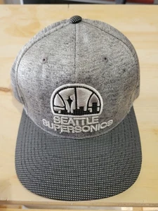 Mitchell & Ness Seattle Supersonics Snapback Hat Cap Gray OSFA - Picture 1 of 6