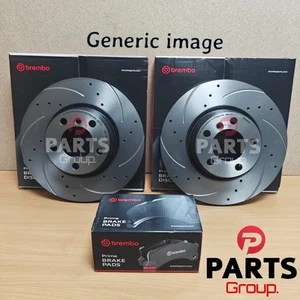 FOR AUDI A4 B8 3.0 TFSI DRILLED GROOVED FRONT BREMBO DISCS 314MM + BREMBO PADS - Picture 1 of 1