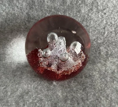 Caithness Glass paperweight Floral Charms or Moonflower collection Small Red - Image 1 of 4