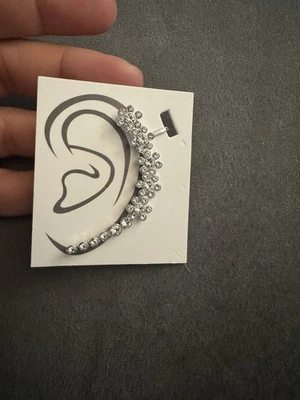 Earcuff Ohrklemme Ohrring Silberfarben Glitzer Linkes Ohr NEU - Bild 1 von 2