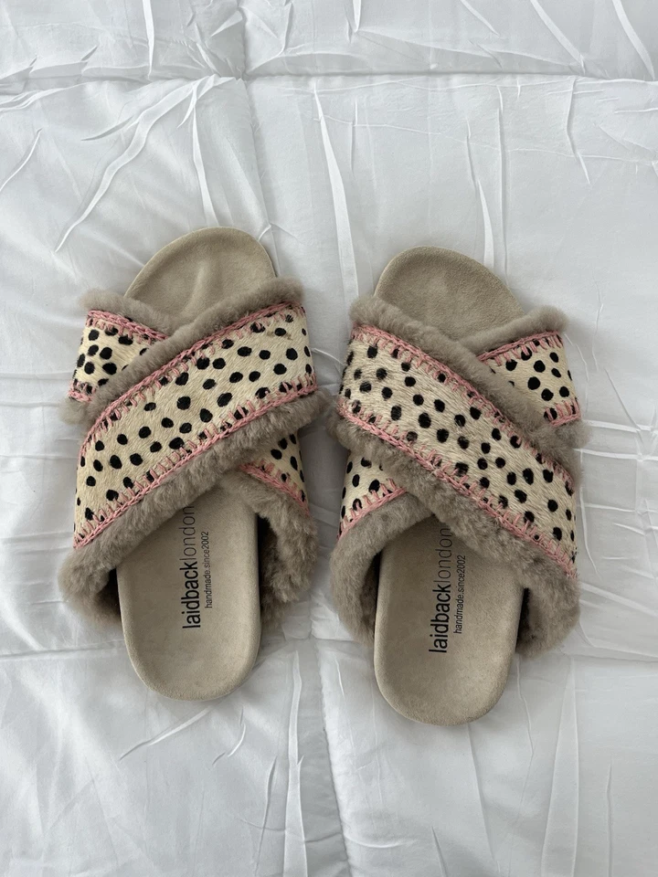 LAIDBACK LONDON Tamanho 40 Cali Crochê Camurça Lã Slip On PESSOAS GRÁTIS NOVO SEM CAIXA - Imagem 1 de 4