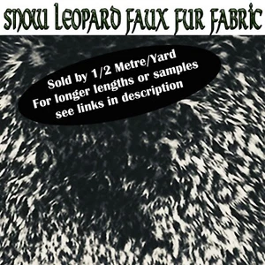 Snow Leopard Fluffy Faux Fur Fabric 150cm wide (60") sold by half metre/yard - Picture 1 of 3