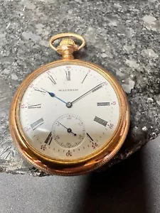 1897 WALTHAM Mixed Run 7J and 12S MO:210 Gold Filled Pocket Watch RUNNING - Picture 1 of 12
