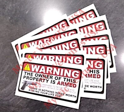 5"x3" Sticker WARNING OWNER ARMED - NOTHING HERE WORTH YOUR LIFE - YOU PICK QUAN - Image 1 of 2