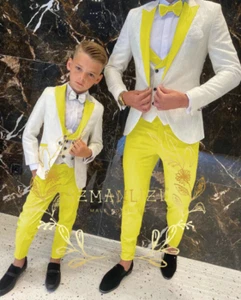 Floral Pattern Boy Formal Suits Dinner Tuxedos Boys Party Prom Suit Wear Blazers - Picture 1 of 39