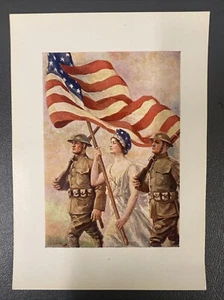 Vintage 1919 Kunstdruck F.R. Harper "The Star Spangled Banner" WW1 Era - Bild 1 von 4