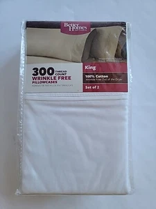 Better Homes and Gardens 2 Pillowcases Wrinkle Free 300 Thread Count 100% Cotton - Picture 1 of 2