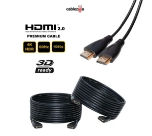 4K HDMI Black Premium Cable 60Hz 1080P HDTV 3D PS5 Cord 1.5FT-50FT Multi-Pk LOT - Picture 1 of 9