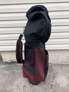 RJ Sports 6 Pocket Golfing Cart Caddy Bag Strap And Cover Black And Red - Picture 1 of 14