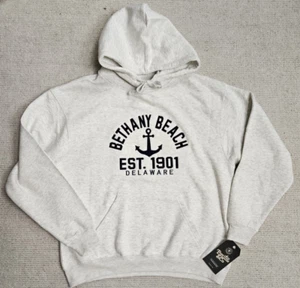 Bethany Beach Delaware Gray Hoodie Sweatshirt NEW Large L Cozy Coastal Casual - Picture 1 of 5