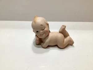 Vintage Lefton Bisque Kewpie Doll KW228 Piano Baby Winking Figurine Collectible - Picture 1 of 3