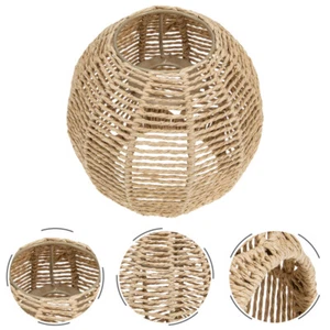  2 Pcs Bamboo Art Lampshade Hanging Pendant Light Rattan Shades Ceiling - Picture 1 of 12