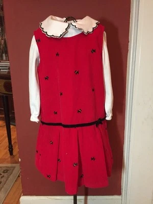 Samantha Says Girls Sz. 4 Corduroy Drop Waist Scottie  Dress & Top Set - Image 1 of 4