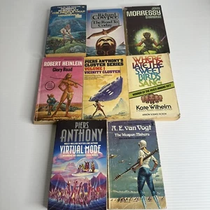 Science Fiction Book Bundle X 8 Vintage Sci-Fi Paperback Books Various - Picture 1 of 24