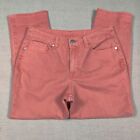 Women's Christopher & Banks Denim Herringbone Capri Jeans sz 4 Salmon Pink