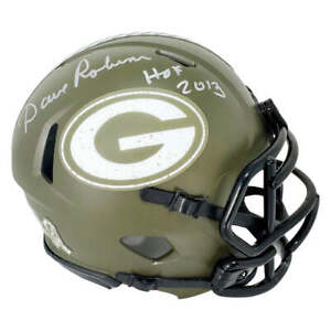 Dave Robinson Signed HOF 13 Inscription Green Bay Packers Salute to Service Spee