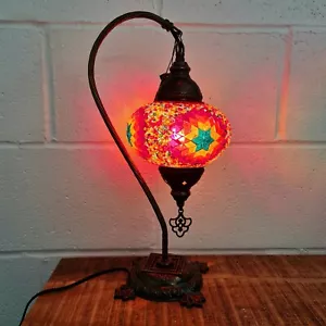 Türkisch Marokkanisch Bunte Kugel/Glas Mosaik Schwanform Tischlampe - Bild 1 von 4