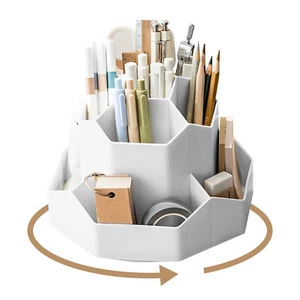 Multifunktionaler 360 Drehbarer Stiftehalter Schreibtisch Organizer mit 9 Fächer - Bild 1 von 10