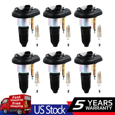 6x Ignition Coil & Iridium Spark Plug For GMC Chevy Trailblazer Envoy 4.2L UF303 Foto 1 de 4