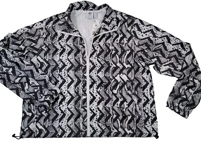 阿迪达斯 AOP 女式 XL 轨道上衣裁剪全新带标签长袖 MSRP 80 美元    — 第 1/4 张图片