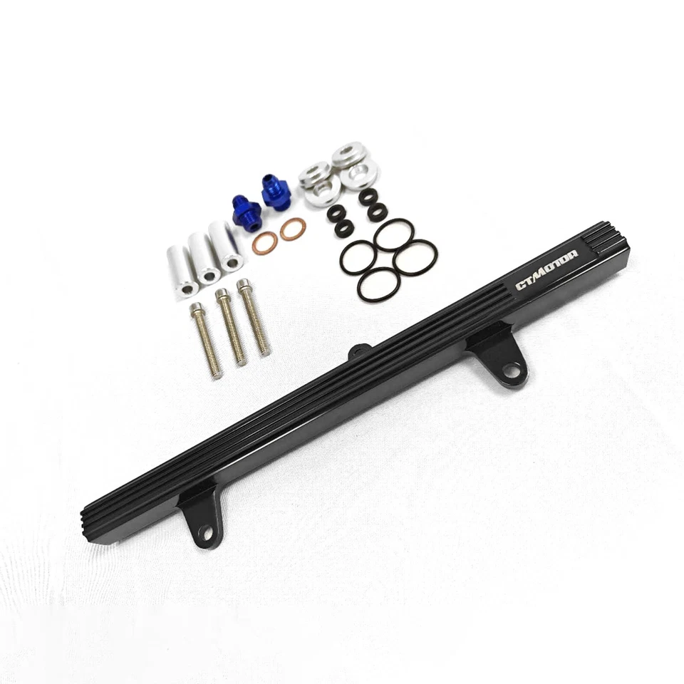 Black Billet Fuel Rail Upgrade Kit For 1989-1994 Nissan 240SX S13 SR20 SR20DET Foto 1 de 4