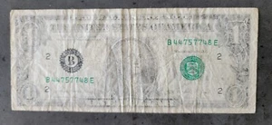 1980 One Dollar Federal Reserve Note Insufficient Inking Error - Picture 1 of 3