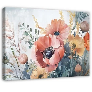 Leinwand Bilder Blumen Aquarell Wandbilder XXL Groß Leinwandbild Wanddeko 44 - Bild 1 von 7
