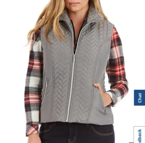 Women's Gray Sherpa Lined Vest, Brand New with Tags - Picture 1 of 6