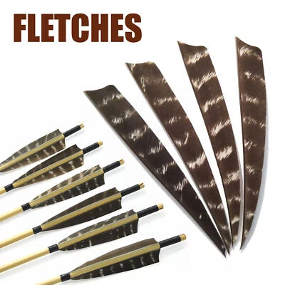 12/30/50/100pc 5"Archery Arrow Feather Fletches Right Left Wings   Fletching DIY - Image 1 of 4