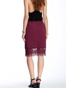 Neu mit Etikett Free People StoryTeller Rock Shiraz Größe Small Rautenmuster Spitzeneinfassung - Bild 1 von 10