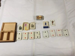 Antike John Waddington Spielkarten in Original Verpackung Holz Kartenbox Restposten - Bild 1 von 10
