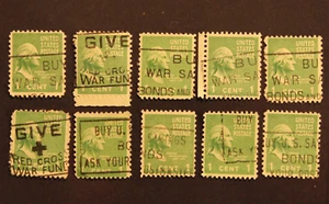 Lot of 10 #804 1 cent Washington Used Give to the Red Cross War Fund Cancels - Picture 1 of 1
