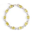 Natural Lemon Quartz  Sterling Silver Tennis Bracelet Birthday Gift Jewelry