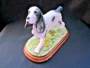 Vintage Figurine Dog Sculpture Spniel Europe Heavy Gypsum Casting Ceramics Decor - Picture 1 of 10