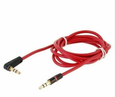 3.5mm 3 Pole Male to 3.5mm 3 Pole Male Stereo Audio Aux Angled Cable - 1m - Image 1 of 4