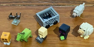 Minecraft Minifiguras Lote de Minifiguras Juguetes 1" Murciélagos Pato Calabaza Zombie Caballo - Imagen 1 de 7