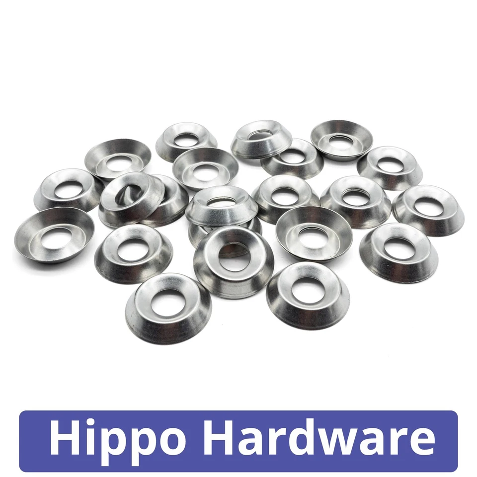 HIPPO HARDWARE Cup Washers for Countersunk Screw Bolt A2 Stainless Steel M3 M4 M5 M6 M8 M10 M12