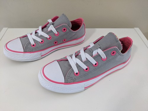Scarpe da ginnastica basse Converse All Stars Chuck Taylor giovani 13 tessuto grigio rosa