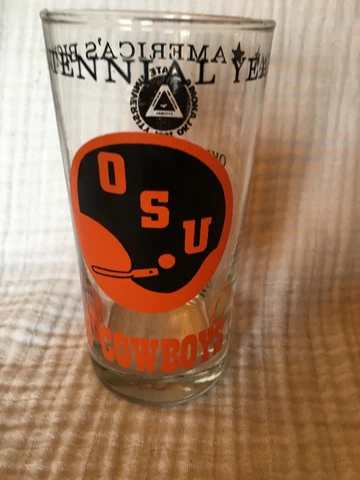 Oklahoma State University OSU Cowboys Bicentennial Glass 1976 Schedule 12 oz Cover