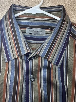 Camisa Johnston & Murphy Adulto Manga Larga Hombre XLarge Multicolor Rayas Foto 1 de 4