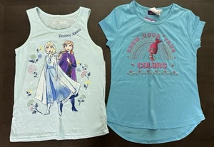 Pair of Disney Frozen and Trolls shirts size 10/12 - Picture 1 of 4