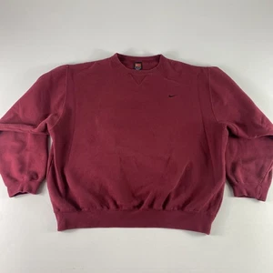 Sudadera De Colección Nike Para Hombres XL Granate Cuello Redondo Swoosh Pullover Hecha en Corea Años 90 - Imagen 1 de 10